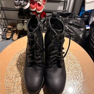 Seven7 Black Lace Up Women's Boots
